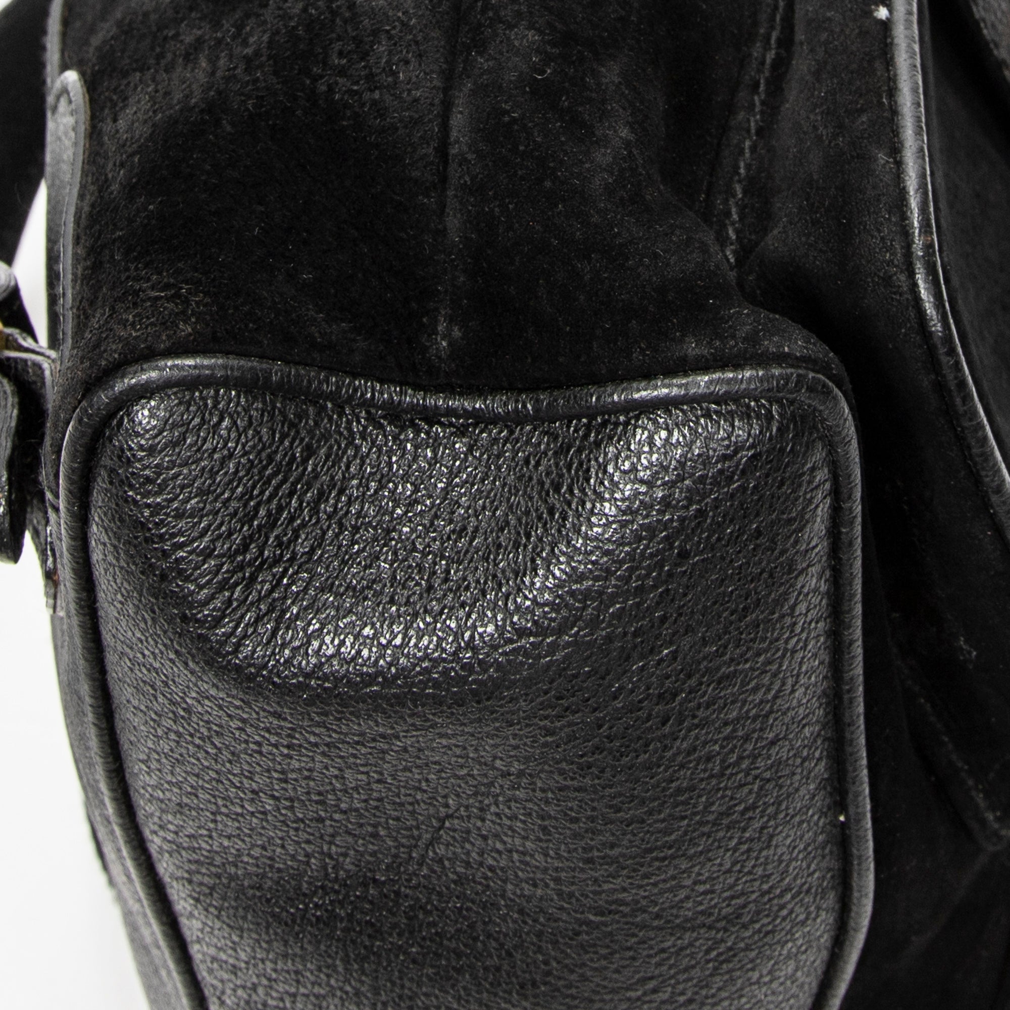 Backpack Large Bamboo Backpack Black Suede Leather