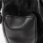 Backpack Large Bamboo Backpack Black Suede Leather