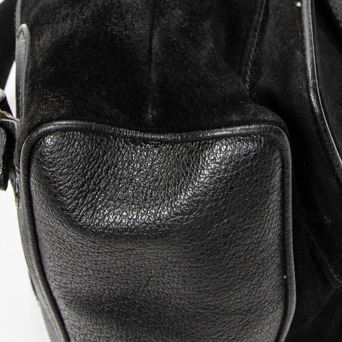 Backpack Large Bamboo Backpack Black Suede Leather