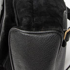 Backpack Large Bamboo Backpack Black Suede Leather