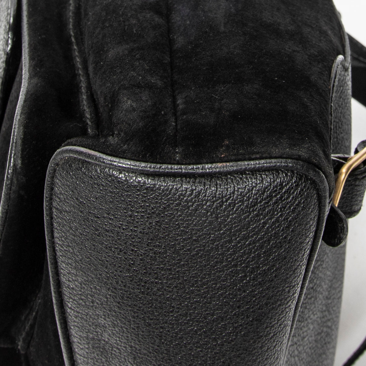 Backpack Large Bamboo Backpack Black Suede Leather