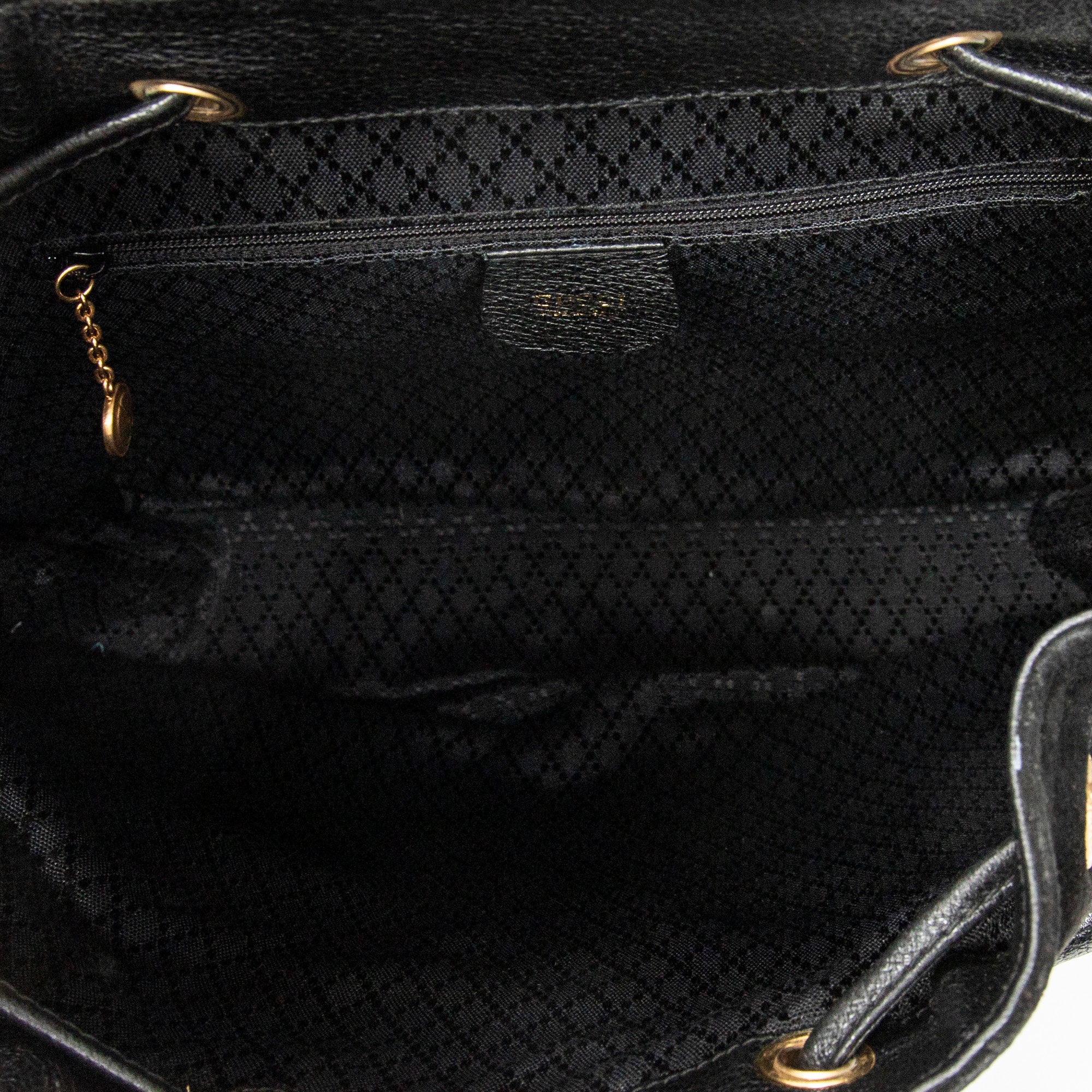 Backpack Large Bamboo Backpack Black Suede Leather