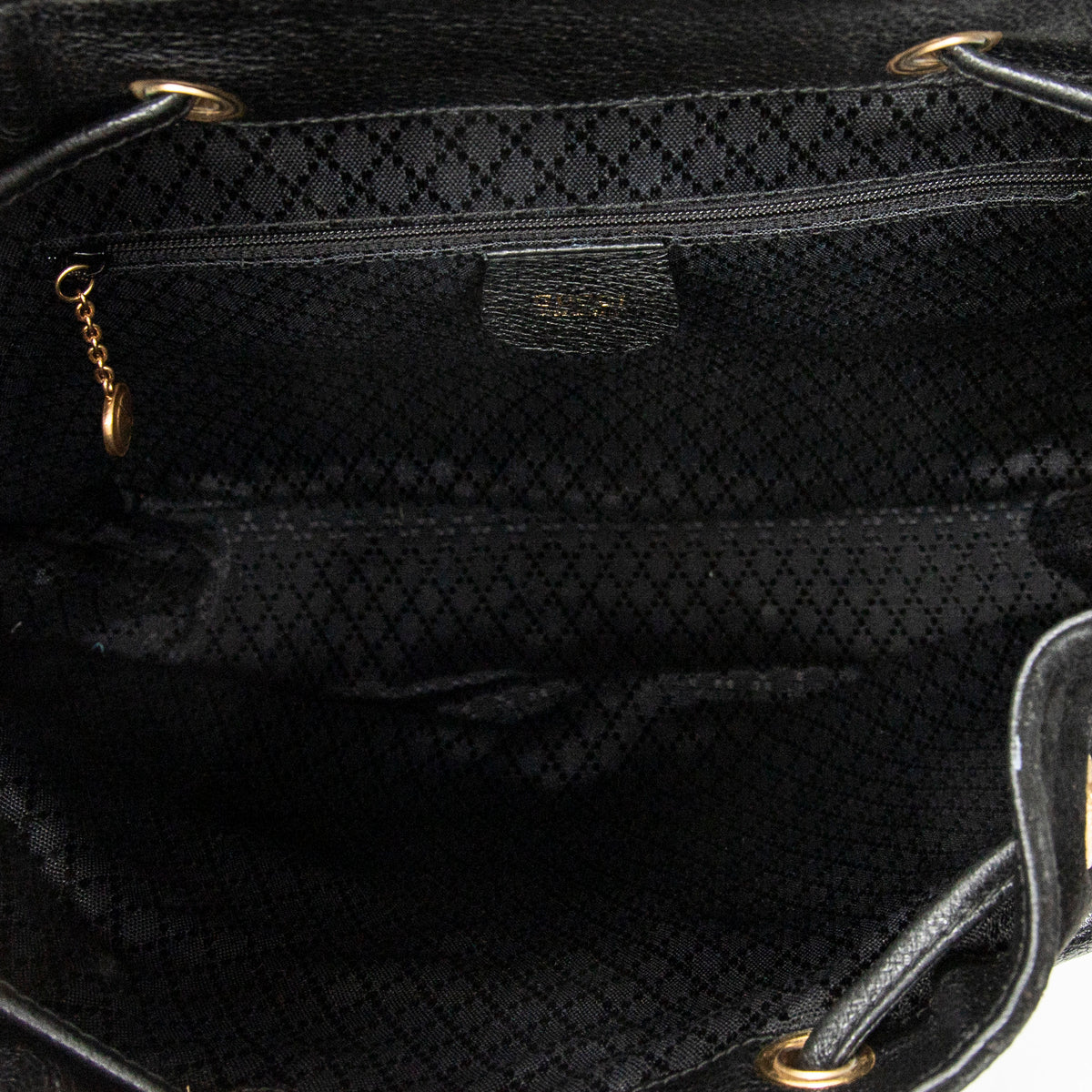 Backpack Large Bamboo Backpack Black Suede Leather