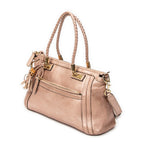 Shoulder Bag Bella Bamboo Tote Pink Grained Calfskin Leather