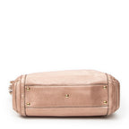 Shoulder Bag Bella Bamboo Tote Pink Grained Calfskin Leather