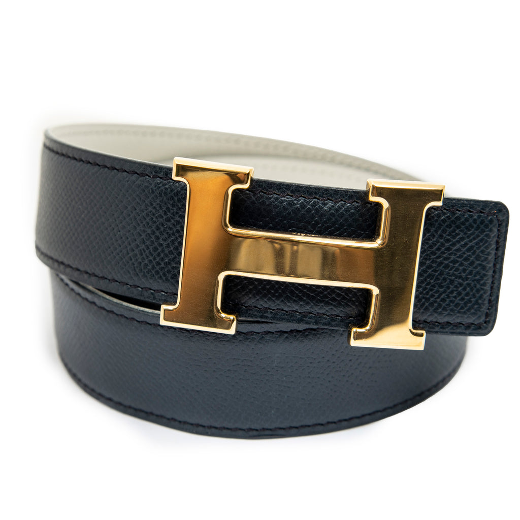 Belt Constance H Belt 75 Navy Courchevel Leather