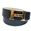 Belt Constance H Belt 75 Navy Courchevel Leather