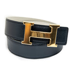 Belt Constance H Belt 75 Navy Courchevel Leather