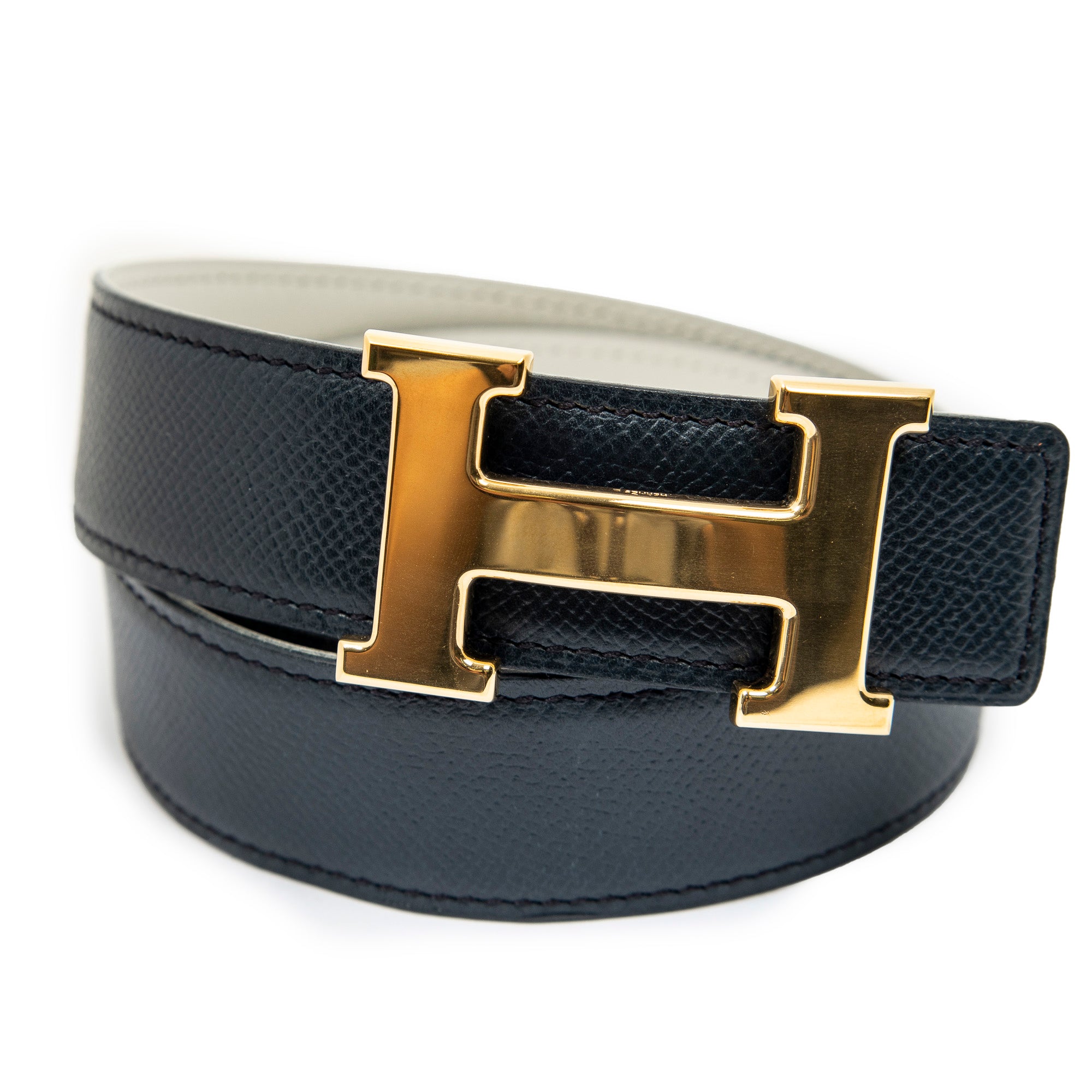 Belt Constance H Belt 75 Navy Courchevel Leather