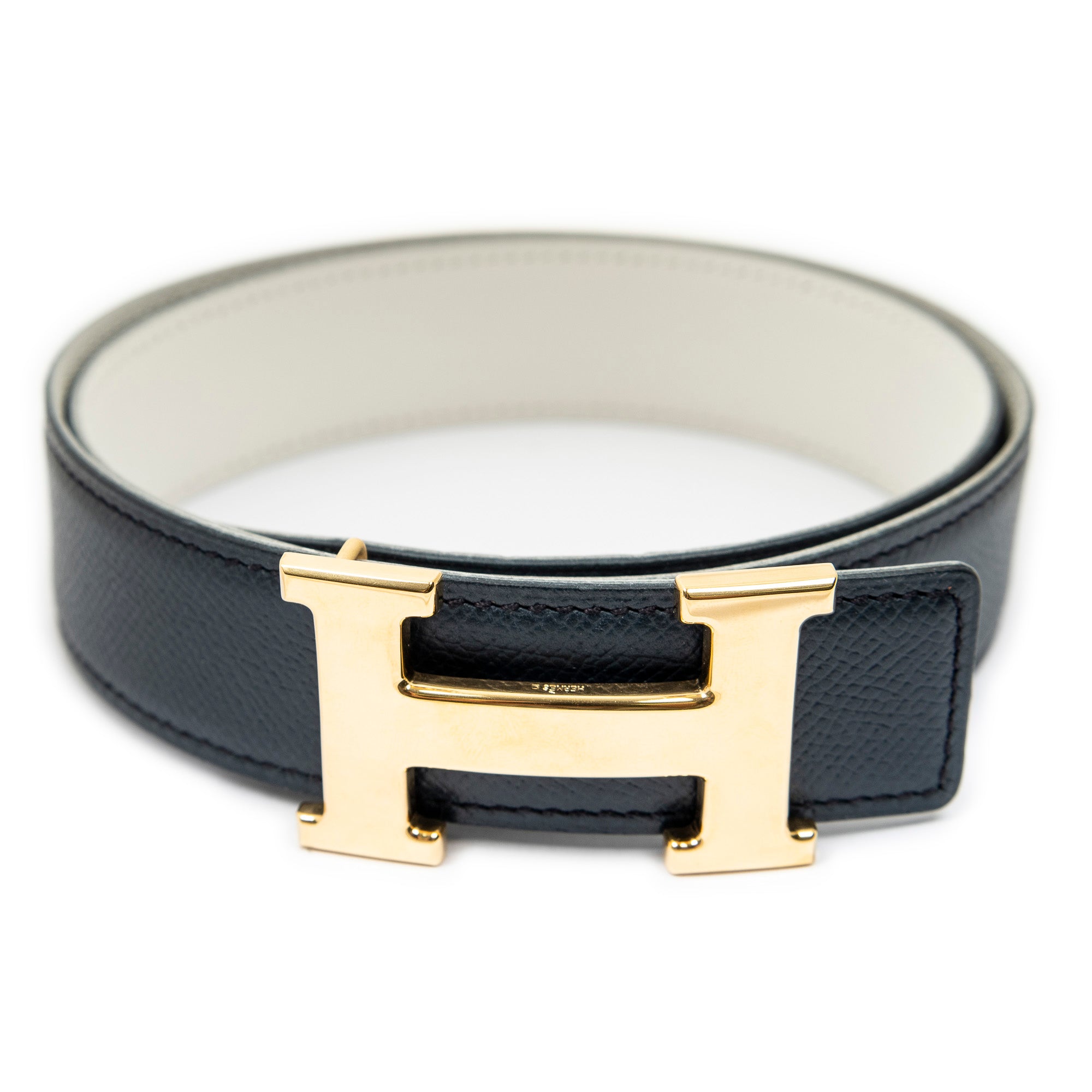 Belt Constance H Belt 75 Navy Courchevel Leather