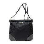 Shoulder Bag Square Zip Crossbody Black Nylon Canvas