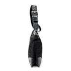 Shoulder Bag Square Zip Crossbody Black Nylon Canvas
