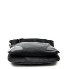 Shoulder Bag Square Zip Crossbody Black Nylon Canvas