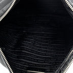 Shoulder Bag Square Zip Crossbody Black Nylon Canvas