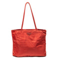 Shoulder Bag Vintage Open Tote Red Nylon Canvas