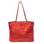 Shoulder Bag Vintage Open Tote Red Nylon Canvas