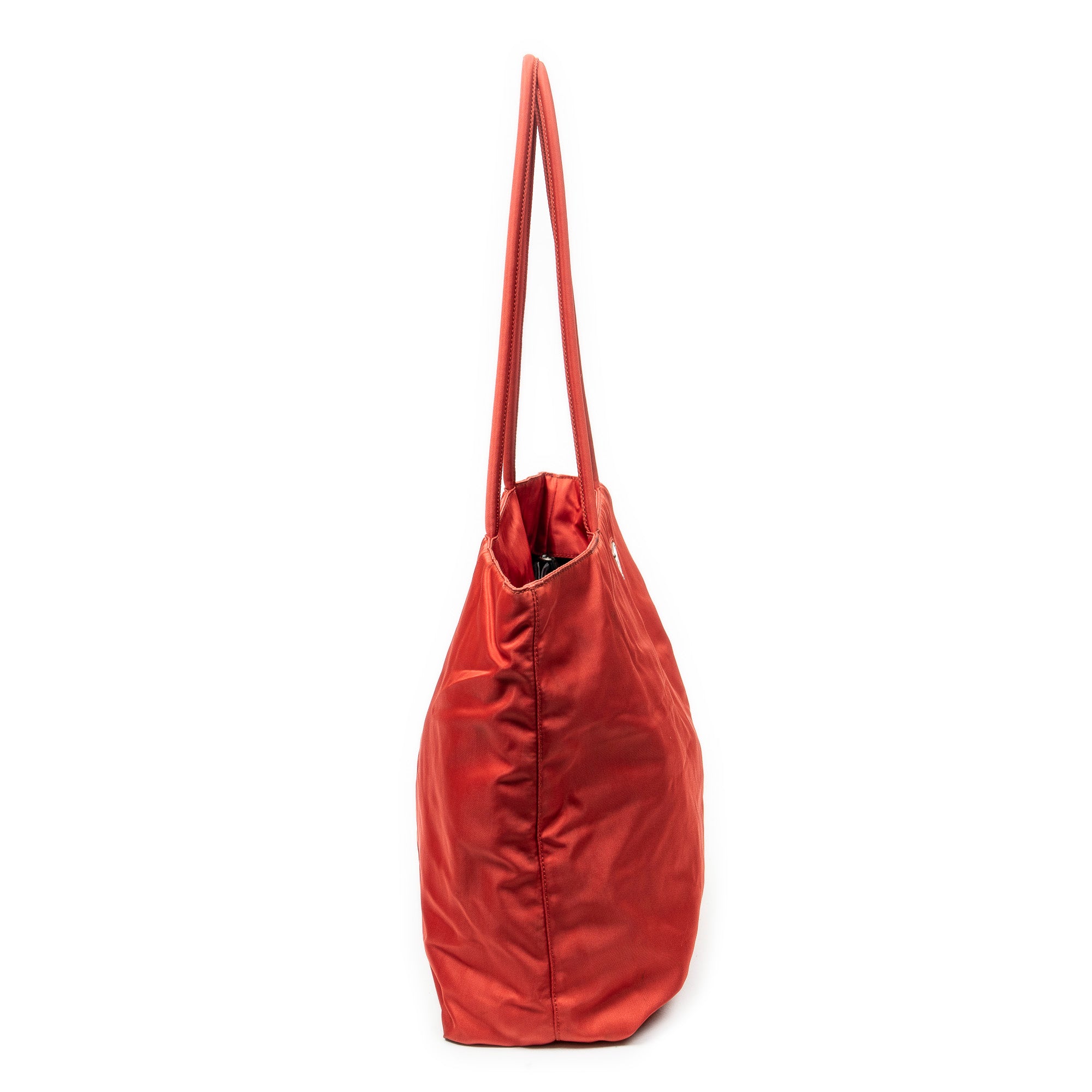 Shoulder Bag Vintage Open Tote Red Nylon Canvas