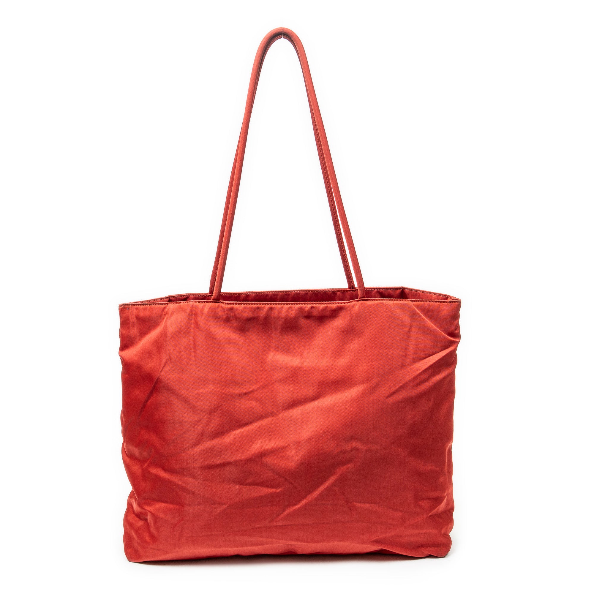 Shoulder Bag Vintage Open Tote Red Nylon Canvas
