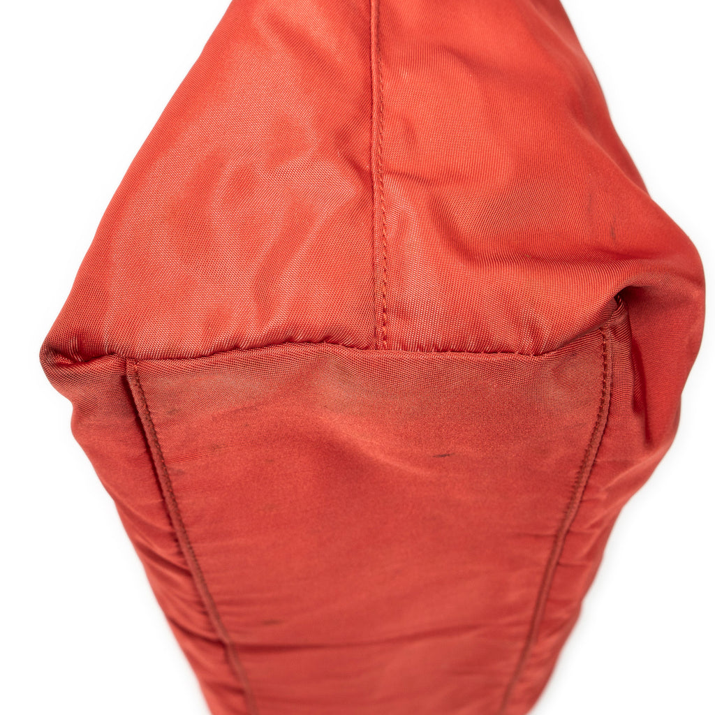 Shoulder Bag Vintage Open Tote Red Nylon Canvas