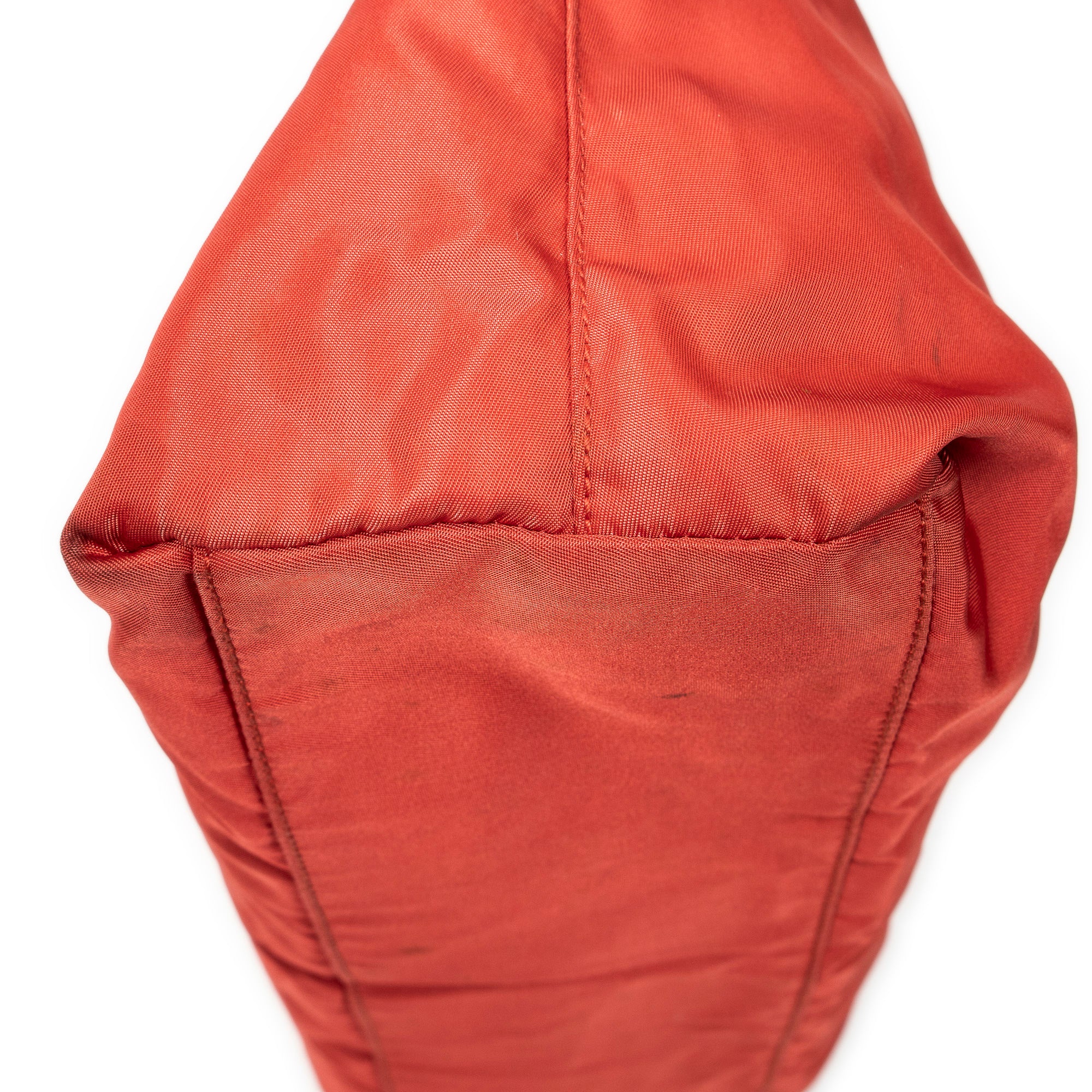 Shoulder Bag Vintage Open Tote Red Nylon Canvas