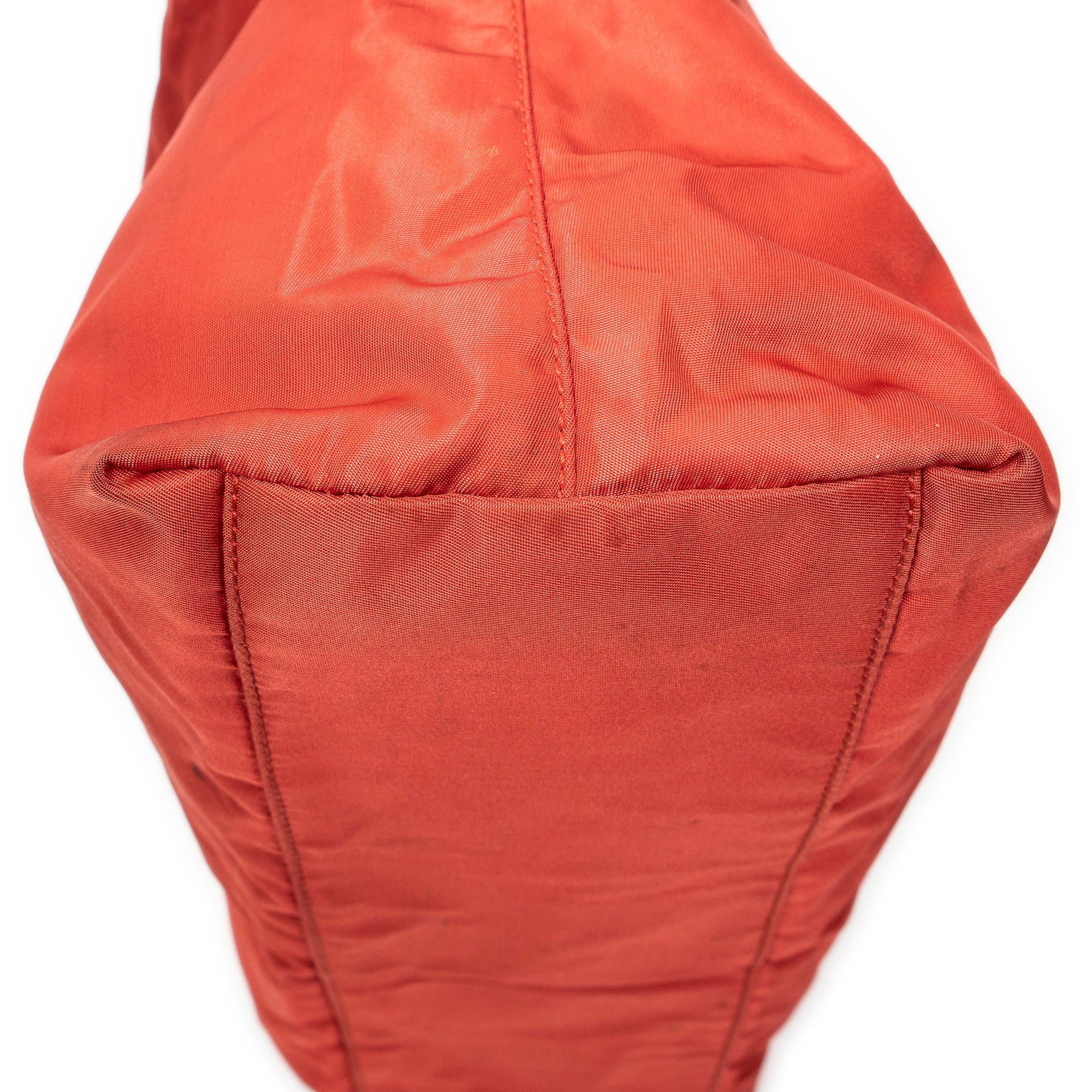 Shoulder Bag Vintage Open Tote Red Nylon Canvas