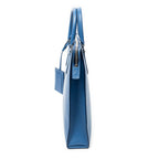 Handbag Vertical Zip Tote Blue Saffiano Leather