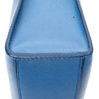 Handbag Vertical Zip Tote Blue Saffiano Leather