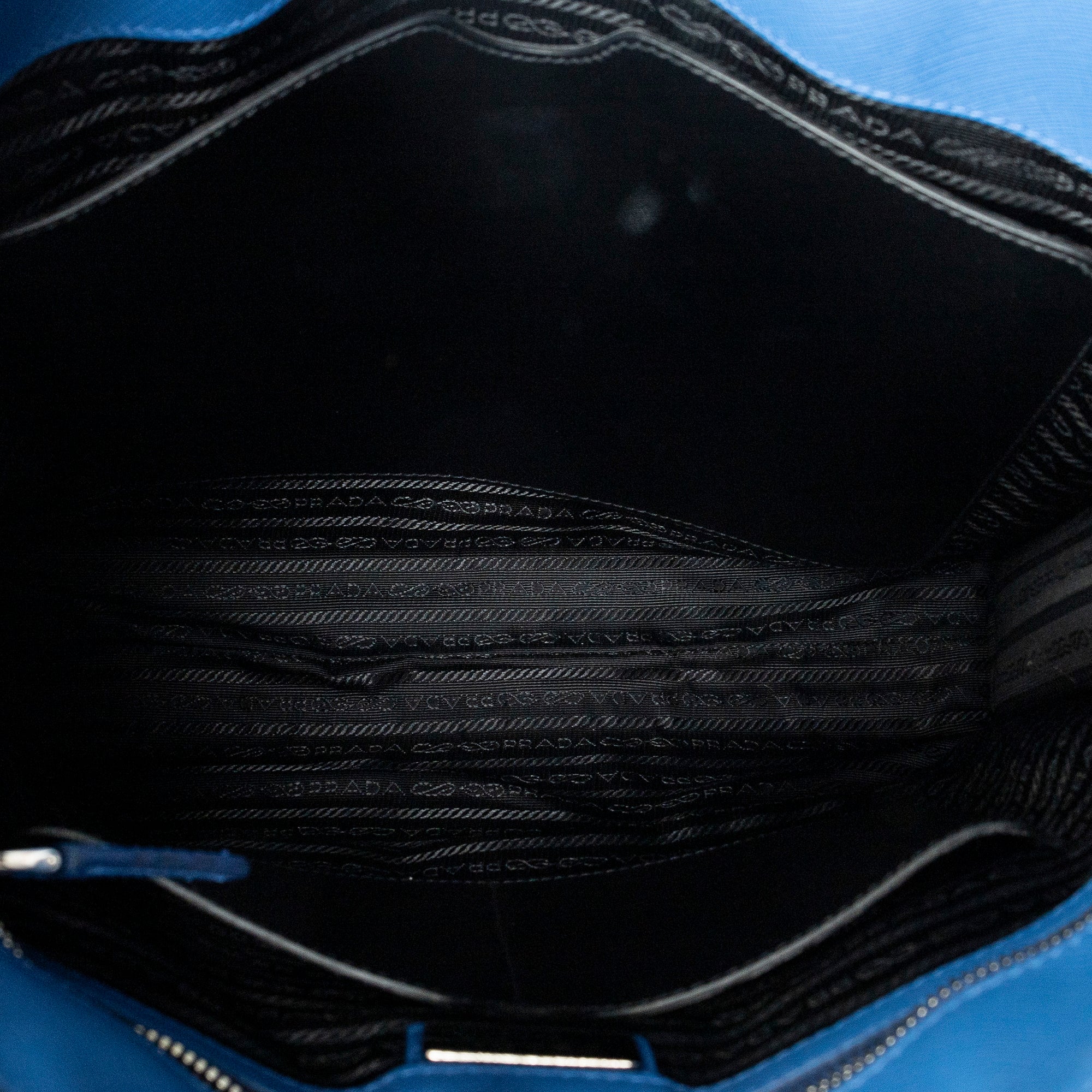 Handbag Vertical Zip Tote Blue Saffiano Leather