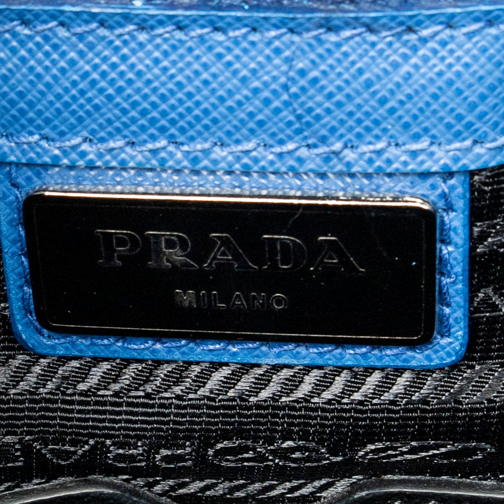 Handbag Vertical Zip Tote Blue Saffiano Leather