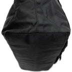 Shoulder Bag Double Pocket Drawstring Tote Black Nylon Canvas