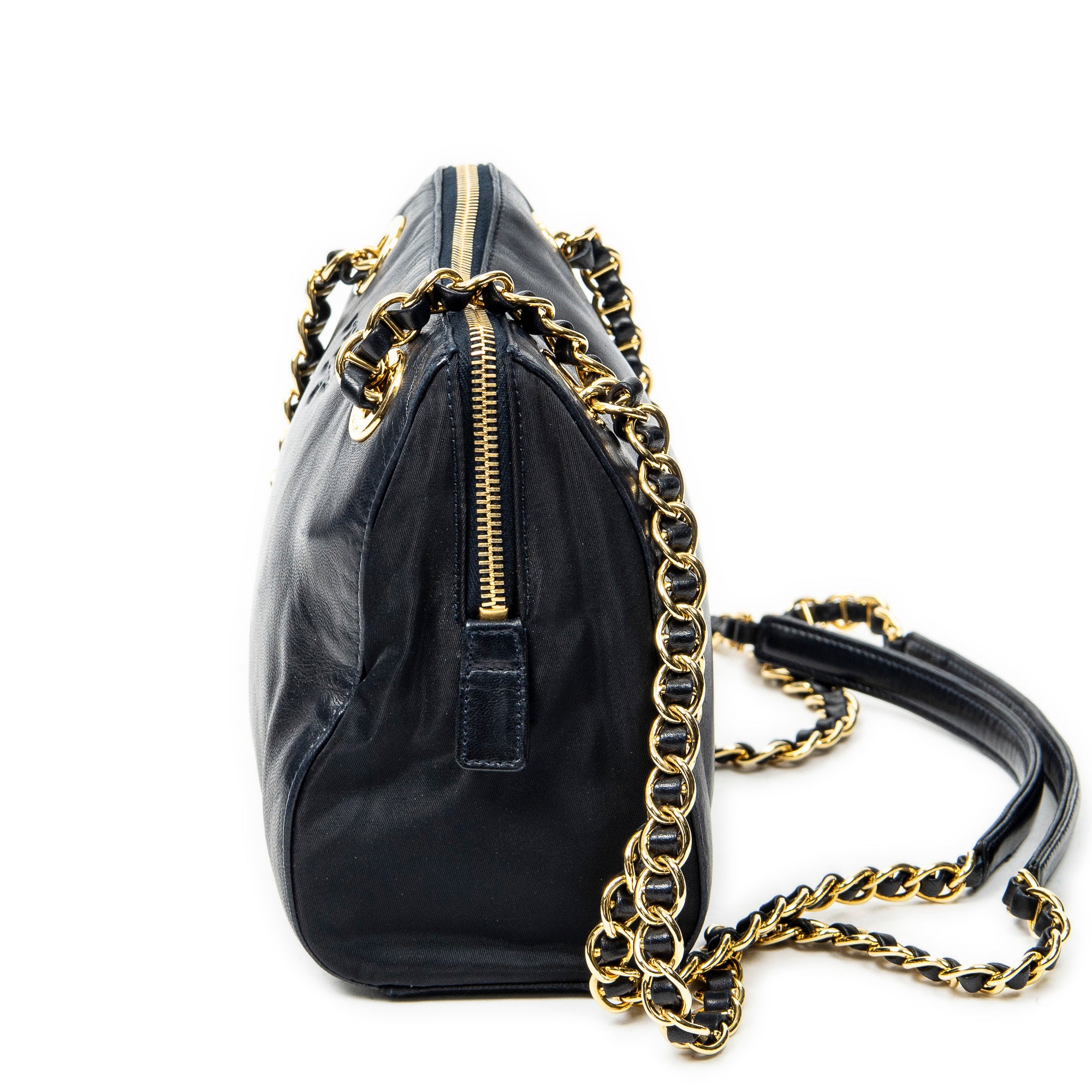 Shoulder Bag Small Chain Shoulder Bag Navy Lambskin Leather