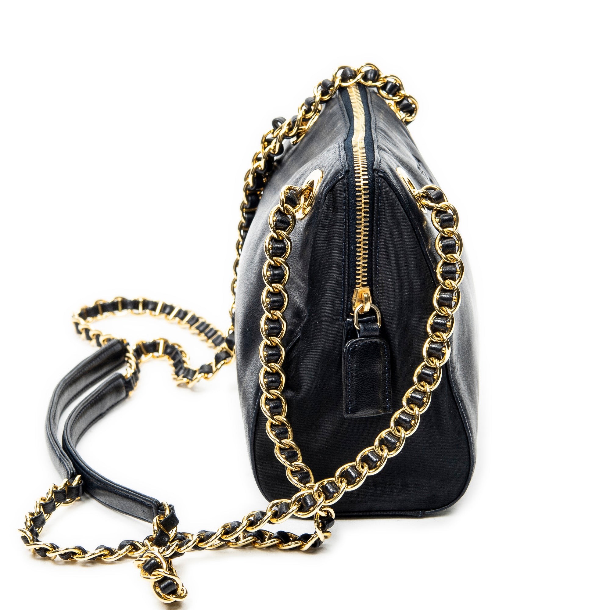Shoulder Bag Small Chain Shoulder Bag Navy Lambskin Leather