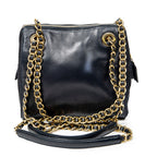 Shoulder Bag Small Chain Shoulder Bag Navy Lambskin Leather