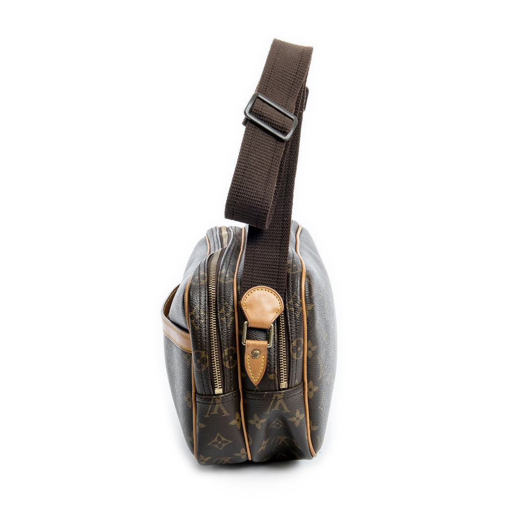 Sac Reporter PM en toile Monogram marron