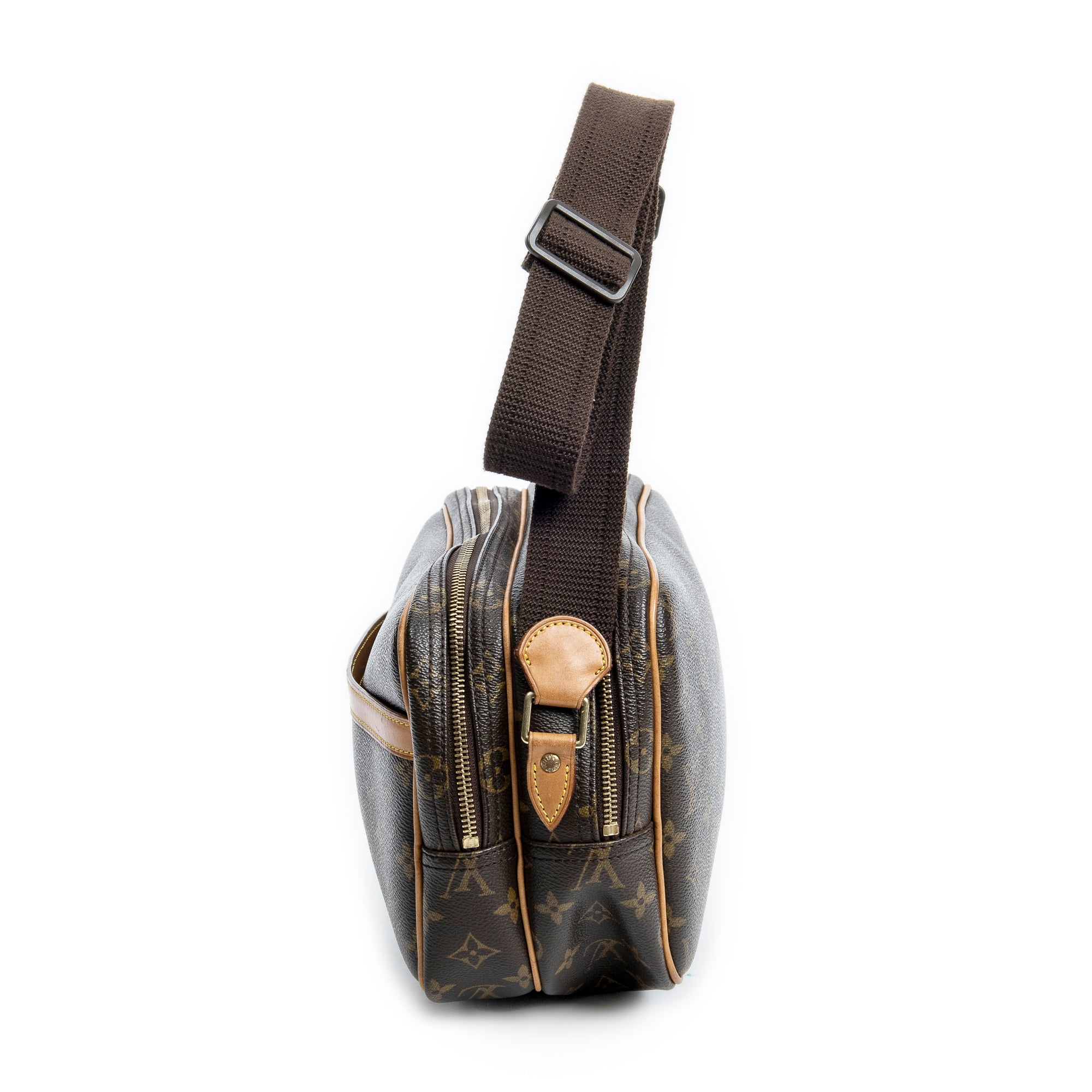 Sac Reporter PM en toile Monogram marron