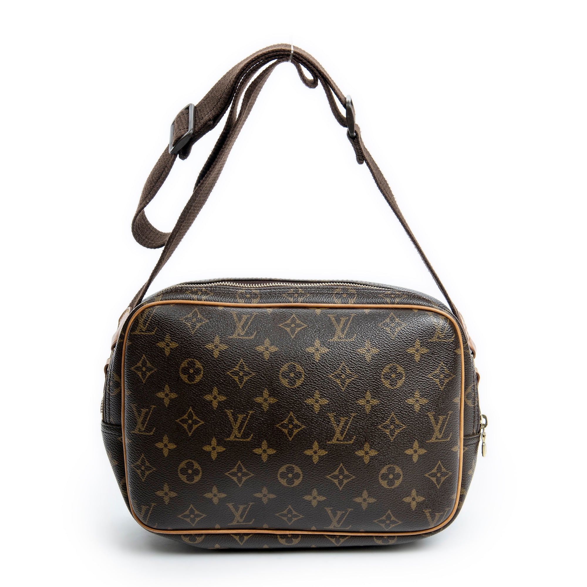 Sac Reporter PM en toile Monogram marron