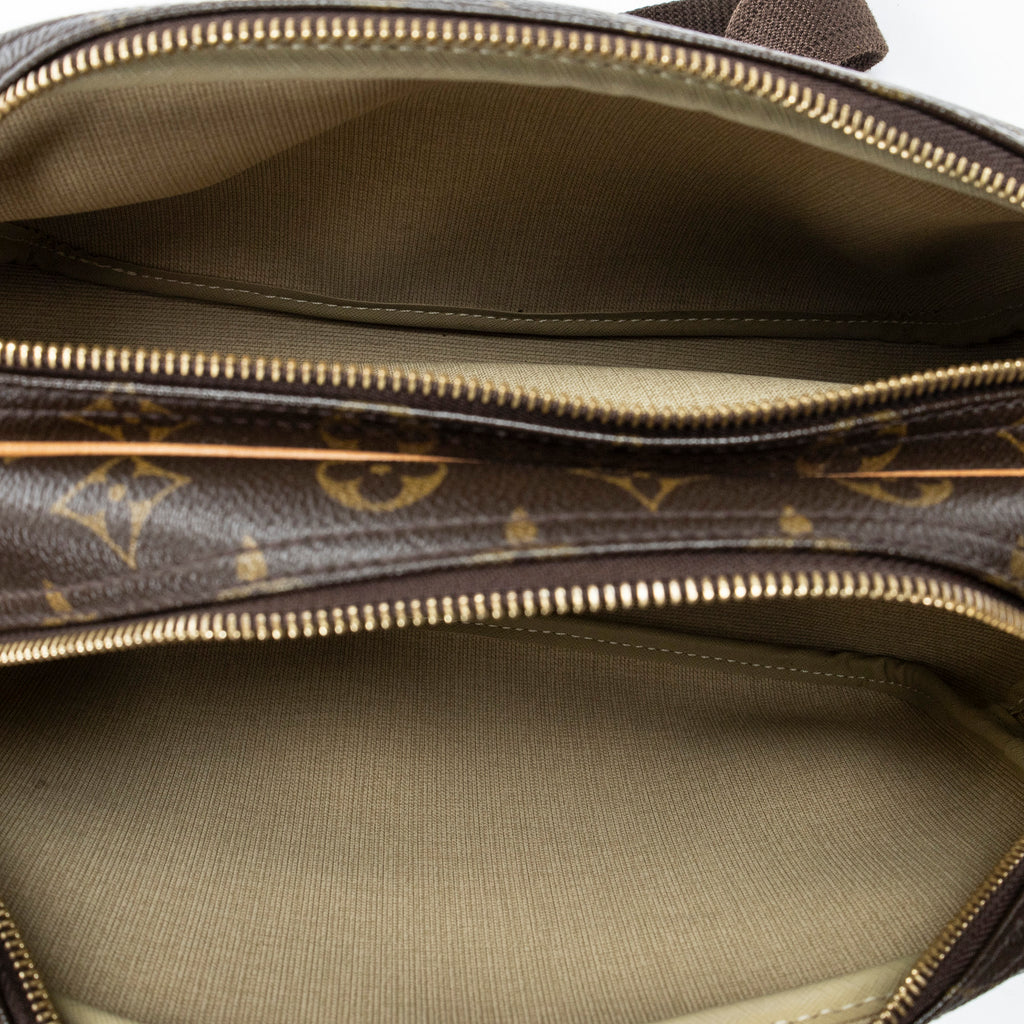 Sac Reporter PM en toile Monogram marron