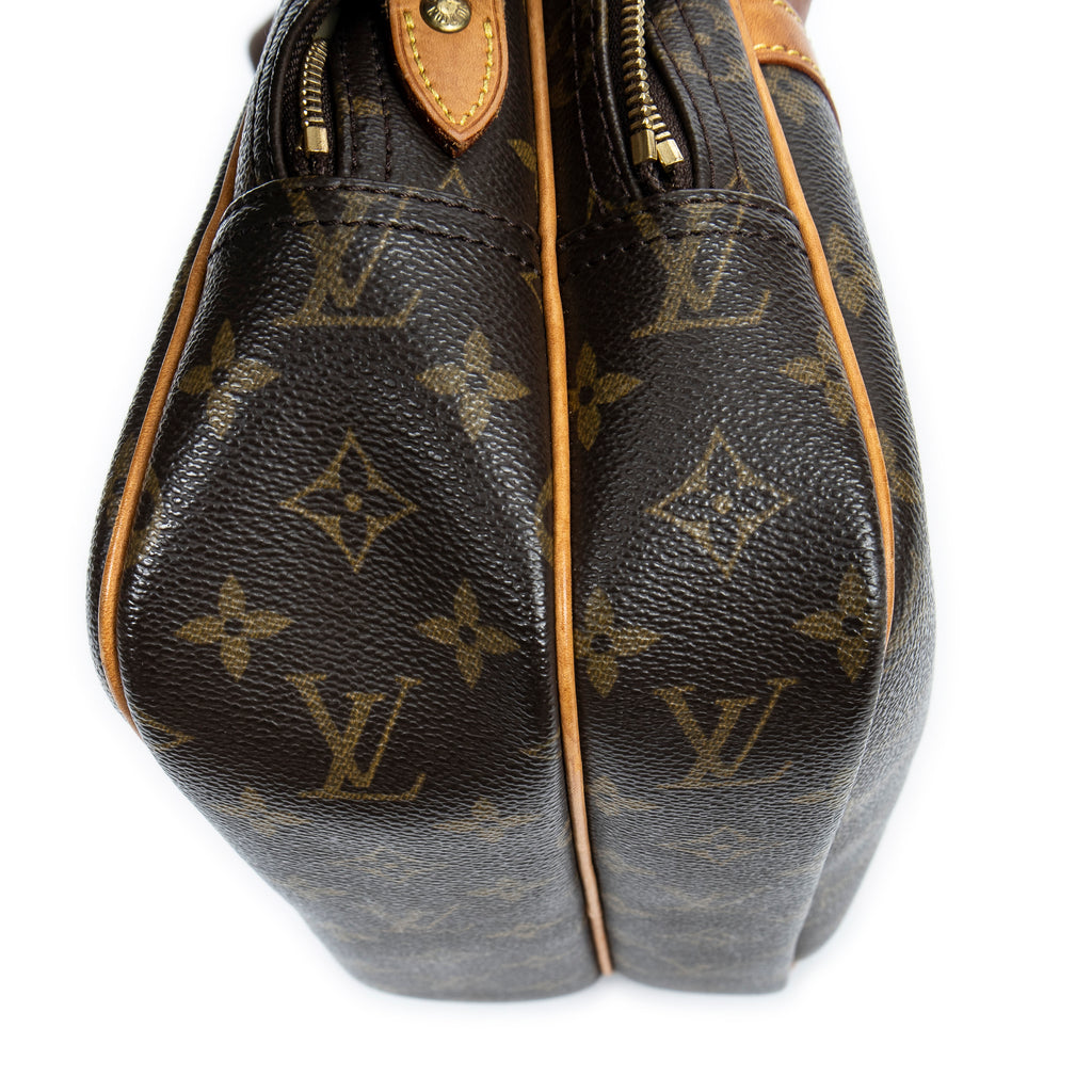 Sac Reporter PM en toile Monogram marron