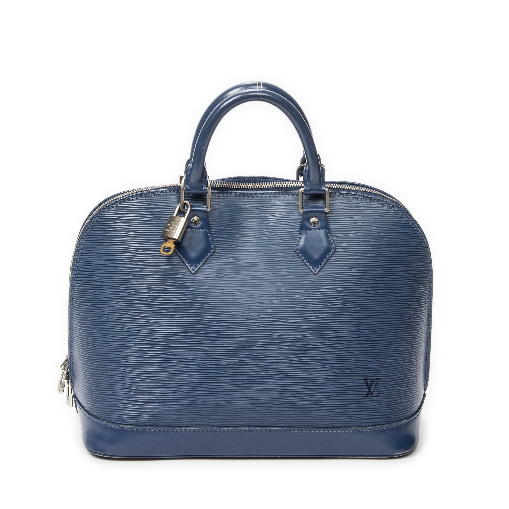 Handbag Alma PM Myrtille Blue Epi