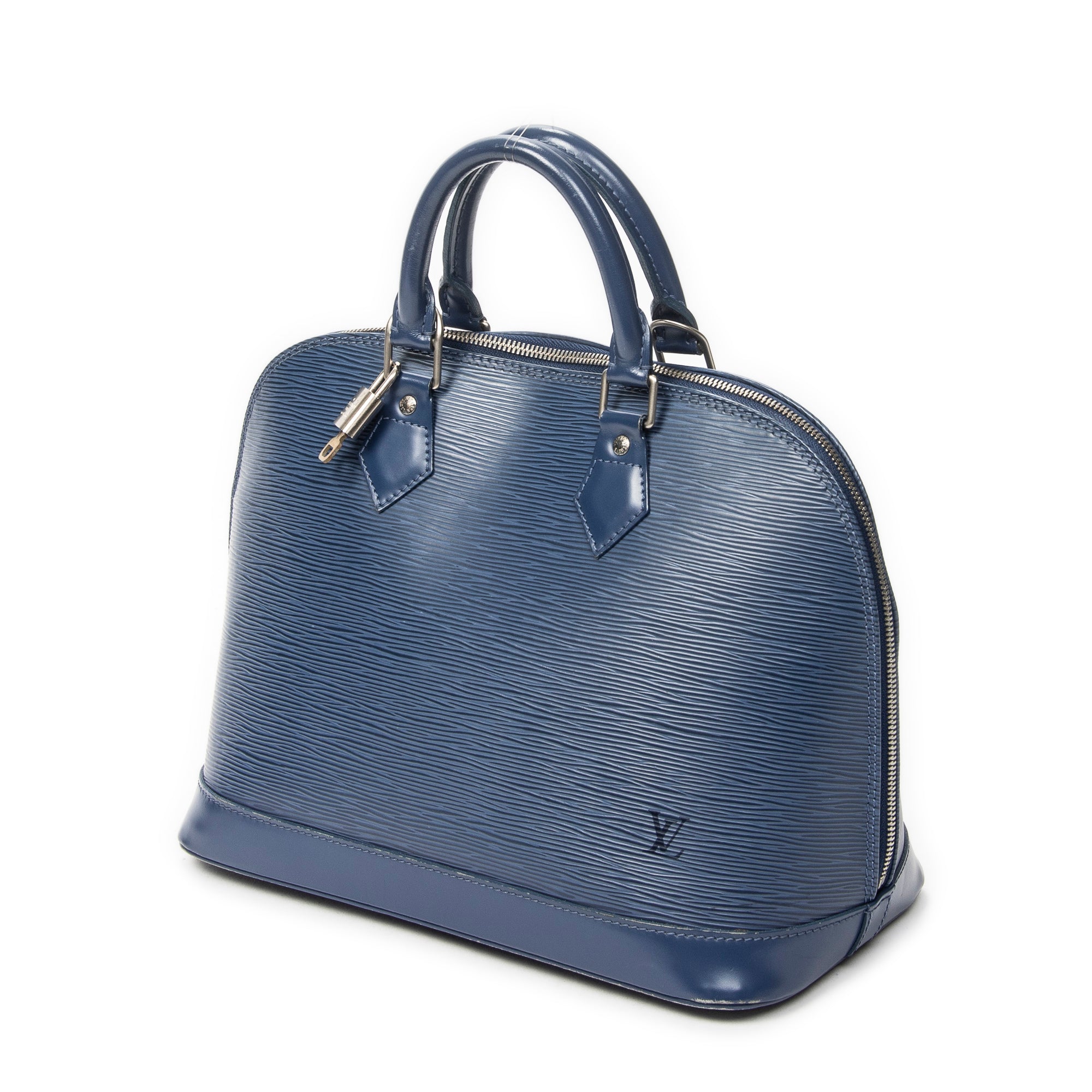 Handbag Alma PM Myrtille Blue Epi