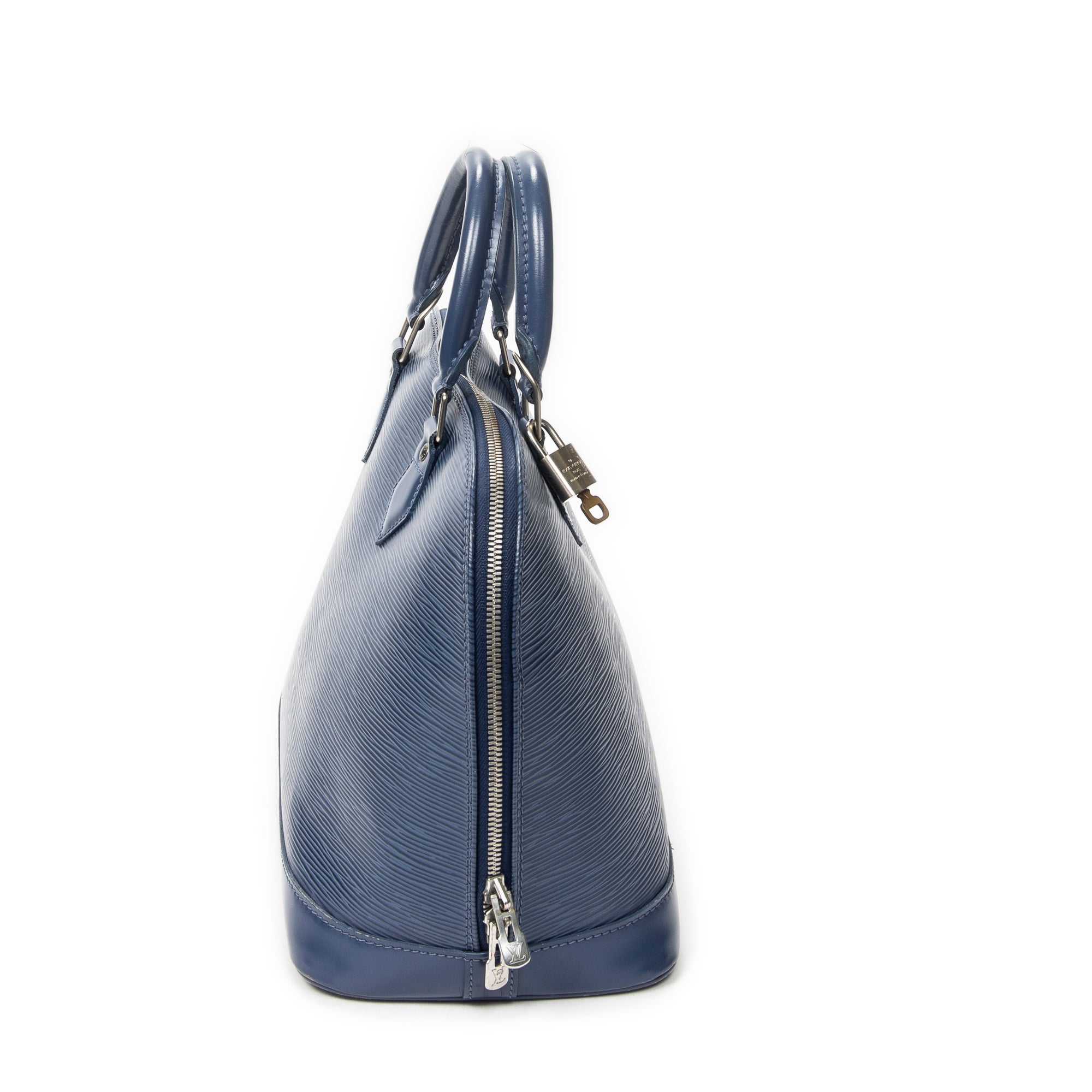 Handbag Alma PM Myrtille Blue Epi