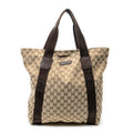 Shoulder Bag Open Shopper Tote Beige Monogrammed Canvas