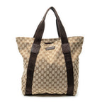Shoulder Bag Open Shopper Tote Beige Monogrammed Canvas