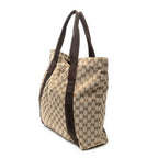 Shoulder Bag Open Shopper Tote Beige Monogrammed Canvas