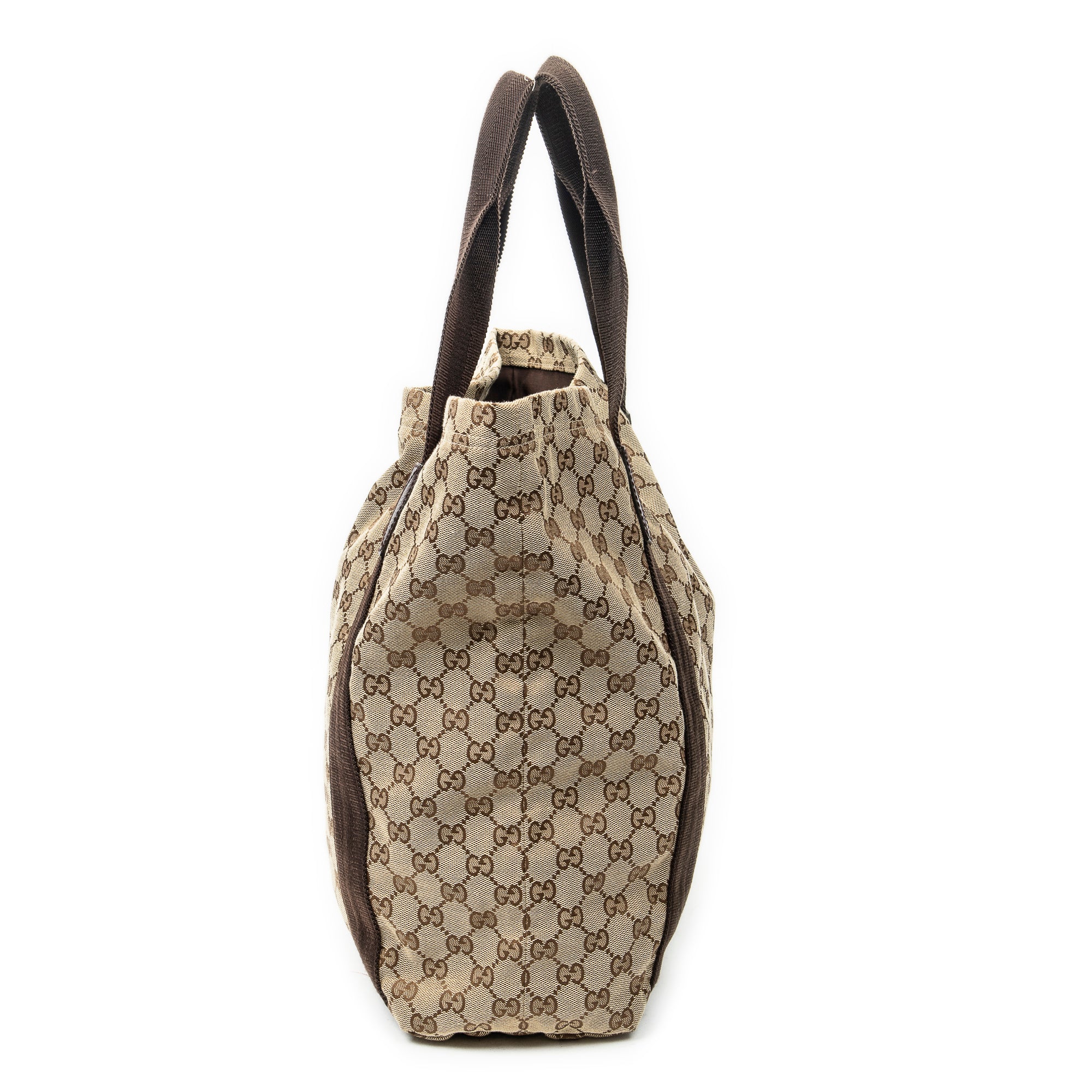 Shoulder Bag Open Shopper Tote Beige Monogrammed Canvas