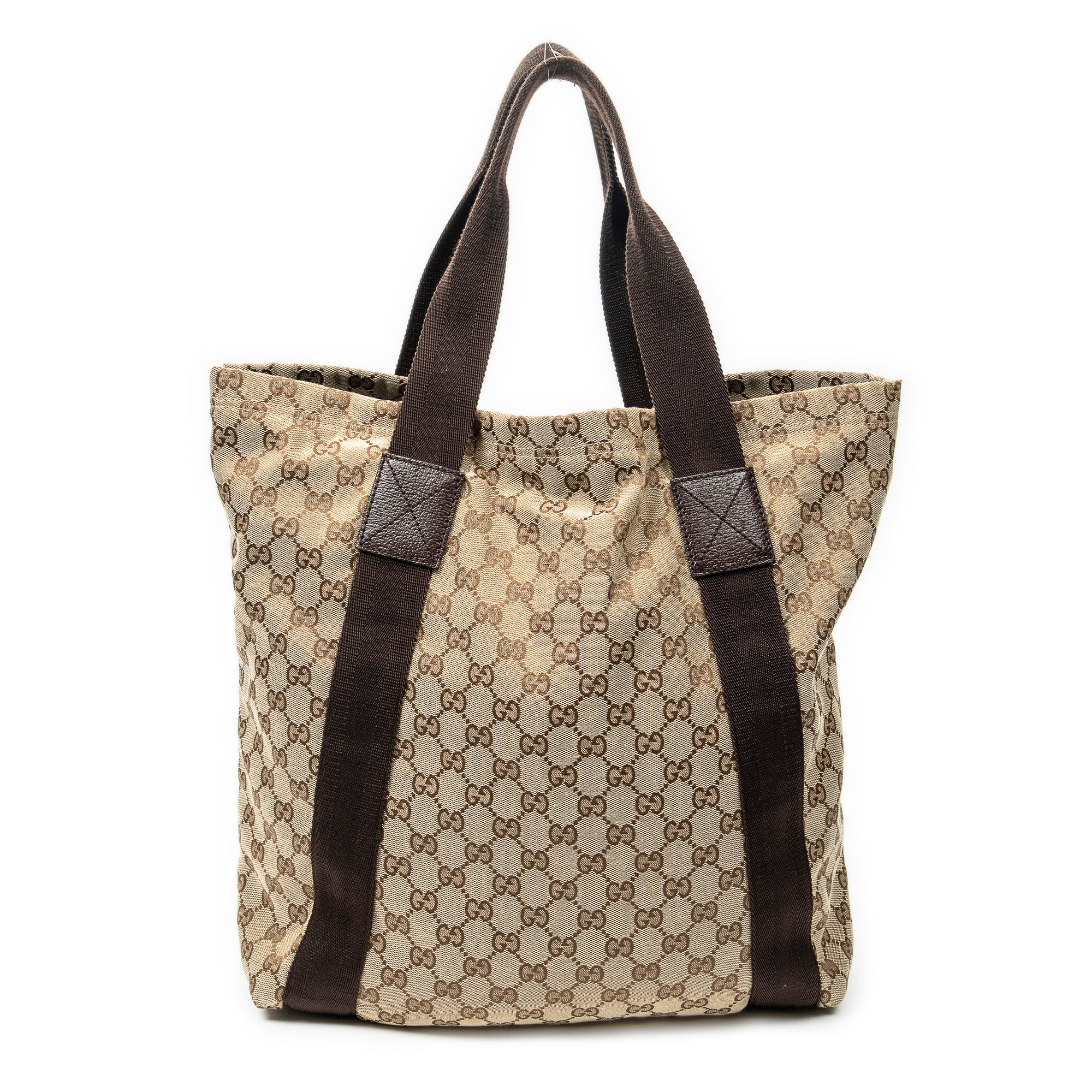 Shoulder Bag Open Shopper Tote Beige Monogrammed Canvas