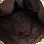 Shoulder Bag Open Shopper Tote Beige Monogrammed Canvas