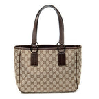 Shoulder Bag Small Shoulder Tote Beige Monogrammed Canvas