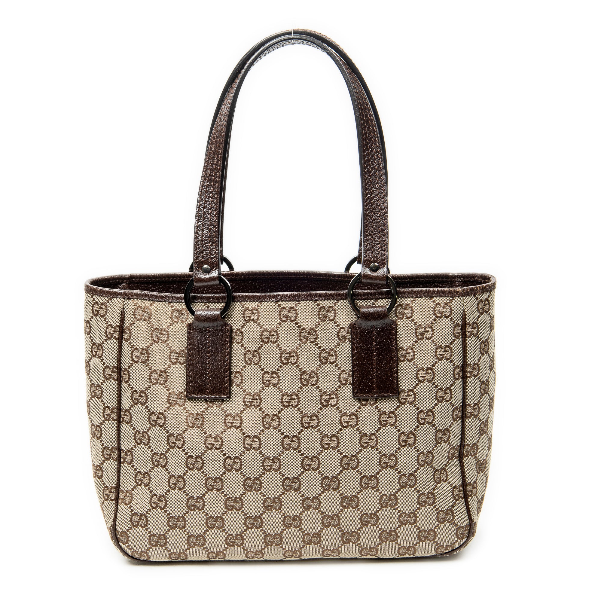 Shoulder Bag Small Shoulder Tote Beige Monogrammed Canvas