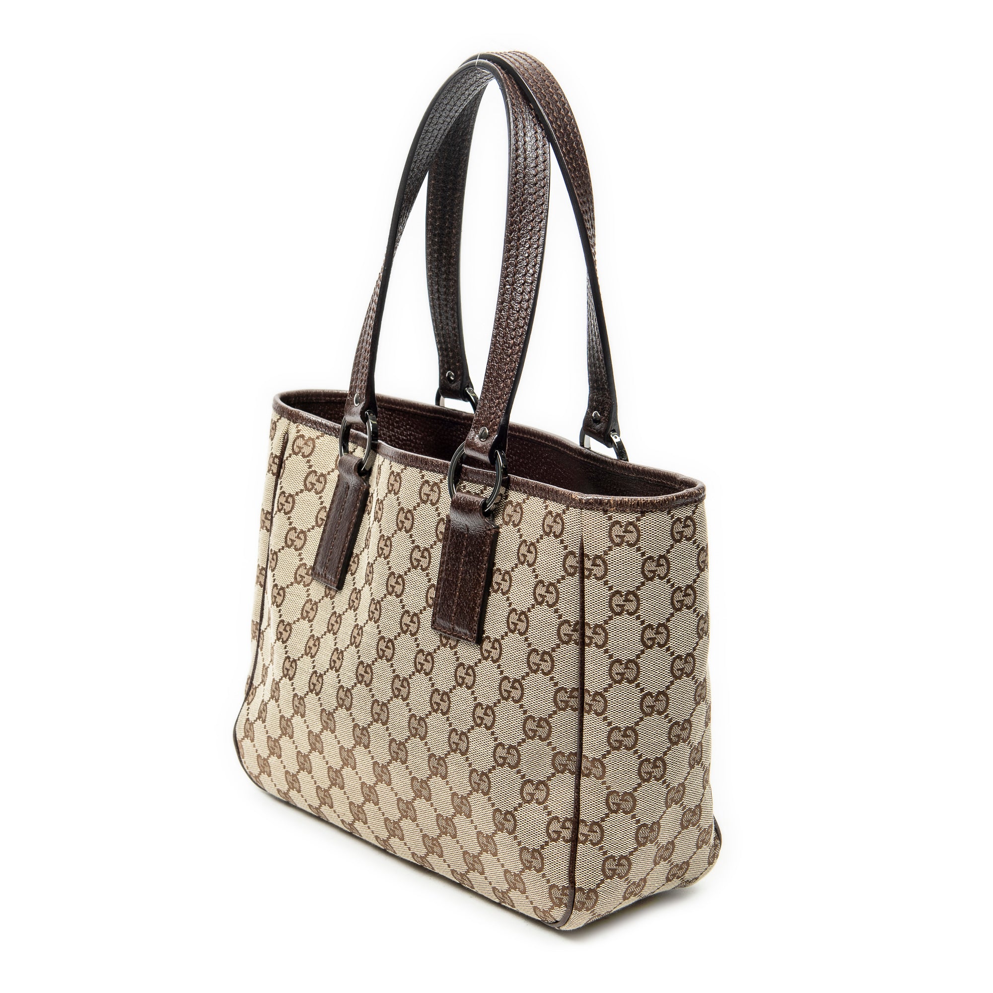 Shoulder Bag Small Shoulder Tote Beige Monogrammed Canvas